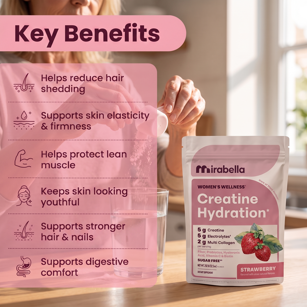 Mirabella™ GLP-1 Support Powder — Creatine + Collagen